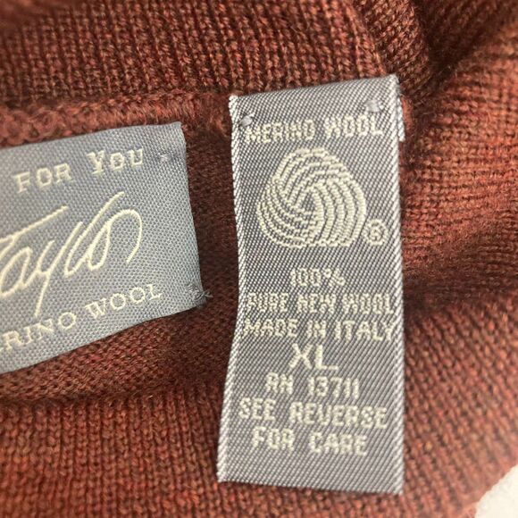 Lord & Taylor Merino Wool Turtleneck Size XL Rust Brown Vintage EUC Unisex - Picture 14 of 16